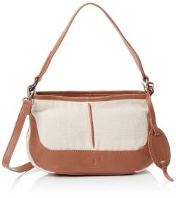 Boline Women's Umhängetasche aus Leder Reißverschluss, Braun Beige von Boline