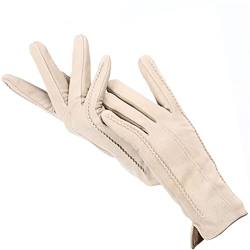 Touch Gloves Color Winter Damen Lederhandschuhe Echtes Wildleder 50% Echtleder 50% Damenhandschuhe Beige 7,5 von Bollrllr