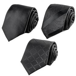 Bolunga Hochwertige Krawatten für Herren - diskrete und elegante Geschäftskrawatten - Herren klassische Krawatte - Farben: schwarz, rot, blau (3-Pack) - 148 x 8 cm von Bolunga
