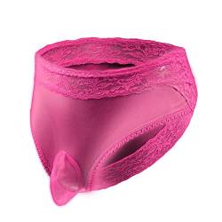 Bommi Fairy Herren Höschen Spitze Low Rise Stretch Unterwäsche Bulge Pouch Breathable Stretch Klar Und Atmungsaktiv Große Hüfte Wrap (Rosa) von Bommi Fairy