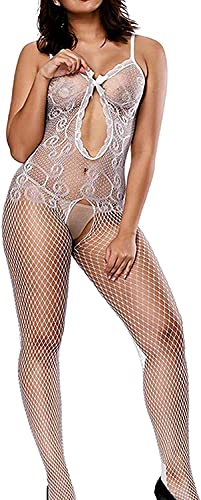 Bommi Fairy Sexy Dessous für Damen Nahtlose Mesh Chemise Dessous Baby Doll Minikleid Sexy Kleid Fishnet Negligees Lingerie Nachtkleid Sleepwear für Damen (Weiß) von Bommi Fairy