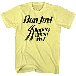 Bon Jovi - Glattes der Männer, wenn T-Shirt, Small, Yellow Heather von Bon Jovi