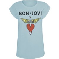 Bon Jovi T-Shirt - Heart & Dagger - S bis 3XL - für Damen - Größe M - blau  - Lizenziertes Merchandise! von Bon Jovi