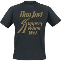 Bon Jovi T-Shirt - Slippery When Wet - S bis 3XL - für Männer - Größe S - schwarz  - Lizenziertes Merchandise! von Bon Jovi