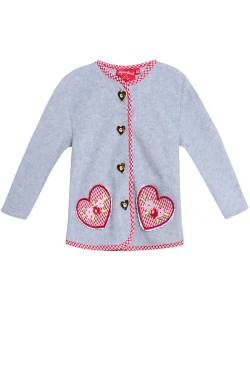 Kinder Trachtenjacke hellgrau rot 011405 von Bondi Kidswear