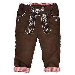 BONDI Baby-Trachten Laufhose gefüttert in Lederhose-Look Braun Trachtenmode für Babys & Kleinkinder, Gr. 68 von Bondi