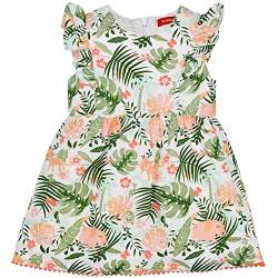 Bondi Baby Mädchen Kleid Jungle 86605 - Weiß/Apricot/Grün | Sommerkleid Gr. 86 von Bondi