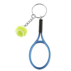 1 PC-Mini-Tennis-Schläger Keychain Schlüsselring Netter Sport-Charme-Tennisball-Schlüsselanhänger Auto-Beutel-Anhänger Schlüsselanhänger Geschenk von Bongles