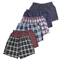 Bonjour Herren-Boxershorts für den Alltag, klassisch, lockere Passform, gewebte Boxershorts für Herren, 6er-Pack, atmungsaktive Baumwolle, Boxershorts, S, M, L, XL, XXL, 3XL, 4XL, 5XL, sortiert, von Bonjour