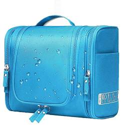 Bonnoeuvre Kulturbeutel zum Aufhängen für Damen und Herren, Multifunktionale Toilettentasche, Kulturtasche aus 300D Polyester+PVC Rückseite, Waschbeutel, Waschtasche,Wasserdicht (Blau) von Bonnoeuvre