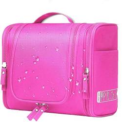 Bonnoeuvre Kulturbeutel zum Aufhängen für Damen und Herren, Multifunktionale Toilettentasche, Kulturtasche aus 300D Polyester+PVC Rückseite, Waschbeutel, Waschtasche,Wasserdicht (Rose) von Bonnoeuvre