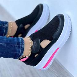 2022 Spring Sneakers Women Casual Breathable Sport Shoes, Comfy Canvas Shoes Women Fashion Trainers Shoes Mesh Shoes (38,Black) von Bonseor