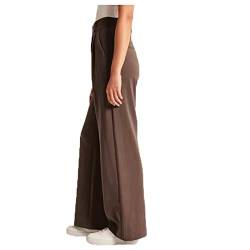 Bonseor Effortless Tailored Wide Leg Pants for Women, Palazzo Pants for Women Dressy High Waist,Wide Leg Dress Pants for Women (Normal-Brown,XL) von Bonseor