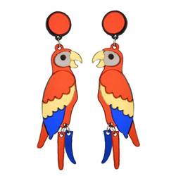 1 Paar Nette Papageien-ohrring-bunte Acryl Ohrringe Tier Vogel Lange Hängende Ohrringe Für Frauen von Bontand