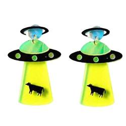 Bontand Acryl Geometric UFO Raumschiff Flying Saucer Baumeln Ohrringe Für Mädchen, Frauen, Schmuck von Bontand