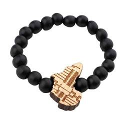 Bontand Afrika-Karte Anhänger Holzperlen Armband Hip Hop Fashion Jewelry von Bontand