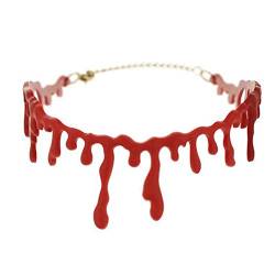 Halloween Horror Blut Tropf Halskette Dekoration Kostüme Vampir Bloody Choker Halskette Furchtbare Party Favors Partyzubehör von Bontannd