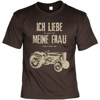 Bonvionn T-Shirt T-Shirt Funshirt - Ich liebe es wenn mich meine Frau Trecker Traktor fahren lässt - witziges Spruchshirt als Geschenk für den Traktorfahrer Vatertag Geburtstag Bauer Party Lustig Fun Bulldog Fan Traktor von Bonvionn