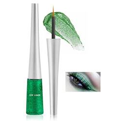 Boobeen Bunter Glitzer Eyeliner Flüssiger Schimmer Eyeliner Wasserfester Metallischer Eyeliner Wischfest Geeignet für Frauen, 1 St. (02#) von Boobeen