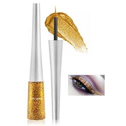 Boobeen Bunter Glitzer Eyeliner Flüssiger Schimmer Eyeliner Wasserfester Metallischer Eyeliner Wischfest Geeignet für Frauen, 1 St. (07#) von Boobeen