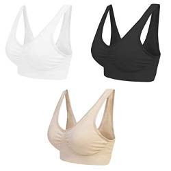 BOOLAVARD ® Comfort BH - Seamless - Bustier BH - Freizeit und Sport BH , Sporttop, Nahtlos, Form Bustier Top ohne Bügel, Ahh Bra Wohlfühl-BH BH Microfaser Figur (S: 76-81cm (65A-70B), Weiß Schwarz und Hautfarben) von Boolavard