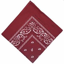 BOOLAVARD 1, 6, 9 oder 12 Stück Cowboy Bandanas Bandana mit original Paisley Muster,1er pack,Burgund von Boolavard