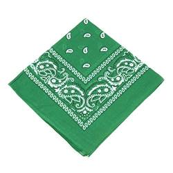 BOOLAVARD 1, 6, 9 oder 12 Stück Cowboy Bandanas Bandana mit original Paisley Muster,1er pack,Grün von Boolavard