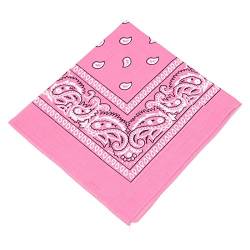 BOOLAVARD 1, 6, 9 oder 12 Stück Cowboy Bandanas Bandana mit original Paisley Muster,1er pack,Rosa von Boolavard