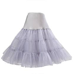 Boolavard® 50er Jahre Petticoat Vintage Retro Reifrock Petticoat Unterrock für Wedding Bridal Petticoat Rockabilly Kleid in Mehreren Farben (L-XXL, Grau) von Boolavard