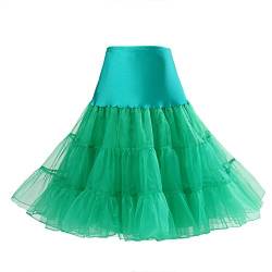 Boolavard® 50er Jahre Petticoat Vintage Retro Reifrock Petticoat Unterrock für Wedding Bridal Petticoat Rockabilly Kleid in Mehreren Farben (L-XXL, Grün) von Boolavard