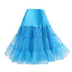 Boolavard® 50er Jahre Petticoat Vintage Retro Reifrock Petticoat Unterrock für Wedding Bridal Petticoat Rockabilly Kleid in Mehreren Farben (L-XXL, Hell Blau) von Boolavard