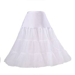 Boolavard® 50er Jahre Petticoat Vintage Retro Reifrock Petticoat Unterrock für Wedding Bridal Petticoat Rockabilly Kleid in Mehreren Farben (L-XXL, Weiß) von Boolavard