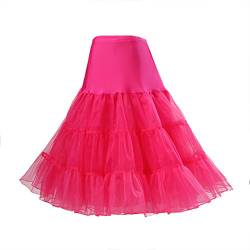 Boolavard® 50er Jahre Petticoat Vintage Retro Reifrock Petticoat Unterrock für Wedding Bridal Petticoat Rockabilly Kleid in Mehreren Farben (XS-M, Dunkel Rosa) von Boolavard