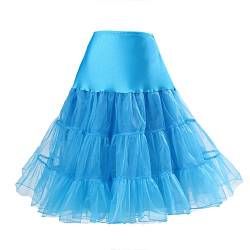 Boolavard® 50er Jahre Petticoat Vintage Retro Reifrock Petticoat Unterrock für Wedding Bridal Petticoat Rockabilly Kleid in Mehreren Farben (XS-M, Hell Blau) von Boolavard