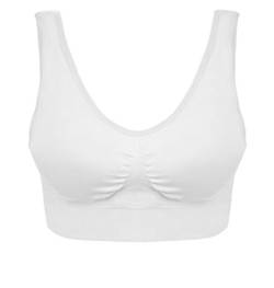 Boolavard® Sport-BH, Ahh Bra, Weiß, Schwarz, Beige, Pink usw. Gr. M: 86/91 cm (38/40 FR), weiß von Boolavard