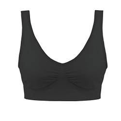 Boolavard® Sport-BH Damen Komfort BH Ahh Bra weiß, schwarz, beige, pink usw. Gr. X-Large: 106/111 cm (48/50 FR), schwarz von Boolavard