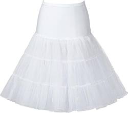 Boolavard® TM 50er Jahre 26" Petticoat Reifrock Unter Rock Unterrock Unterrock Reifrock Röcke Vintage Swing APPLELOVE (as3, Alpha, l, Regular, Regular, Weiss) von Boolavard