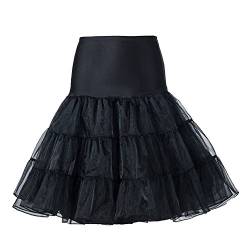 Boolavard® TM 50er Jahre 26" Petticoat Reifrock Unter Rock Unterrock Unterrock Reifrock Röcke Vintage Swing APPLELOVE (as3, Alpha, m, Regular, Regular, Schwarz) von Boolavard