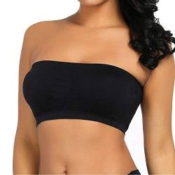 Boolavard® TM Fashion Bandeau für Damen, trägerloses Top, sexy XXL schwarz von Boolavard