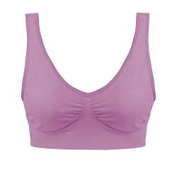 Boolavard ® Comfort BH - Freizeit und Sport BH, Sporttop, Nahtlos, Form Bustier Top ohne Bügel, Ahh Bra Wohlfühl-BH BH Microfaser Figur (S: 76-81cm (65A-70B), Licht violett) von Boolavard