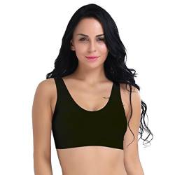 Boolavard ® Comfort BH - Freizeit und Sport BH, Sporttop, Nahtlos, Form Bustier Top ohne Bügel, Ahh Bra Wohlfühl-BH BH Microfaser Figur (S: 76-81cm (65A-70B), Schwarz) von Boolavard