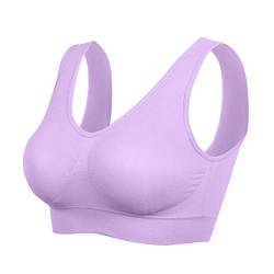 Boolavard ® Sport-BH Sport und Wohlfühl BH Bra Komfort-BH nahtlos in Farbe Weiß und Schwarz und Beige (M: 86-91cm (70C-75B), Licht violett) von Boolavard