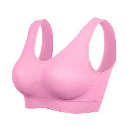 Boolavard ® Sport-BH Sport und Wohlfühl BH Bra Komfort-BH nahtlos in Farbe Weiß und Schwarz und Beige (XXXL: 136-141cm (100B+), Baby-Rosa) von Boolavard