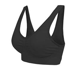 Boolavard ® Sport-BH Sport und Wohlfühl BH Bra nahtlos in Farbe Weiß und Schwarz (M: 86-91cm (70C-75B), Schwarz) von Boolavard