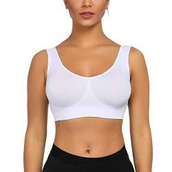 Boolavard ® TM Damen Damen Seamless Bra Freizeit Crop Top Comfort Vest Sport-BH (L (36-38), Weiß) von Boolavard