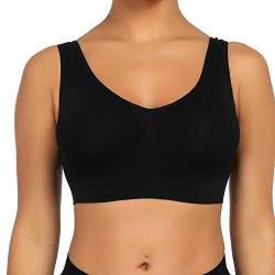 Boolavard ® TM Damen Damen Seamless Bra Freizeit Crop Top Comfort Vest Sport-BH (XXL (40-42), Schwarz) von Boolavard