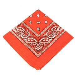 Boolavard 1, 6, 9 oder 12 Stück Cowboy Bandanas Bandana mit original Paisley Muster,1er pack,Orange von Boolavard