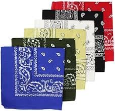 Boolavard 100% Baumwolle, 6er Pack Bandanas mit original Paisley Muster, 6er Gemischt Sortierung 3 von Boolavard