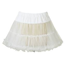 Boolavard 18" 50s Retro Underskirt Swing-Klassiker Mini Petticoat Fancy Net Tulle Unterrock Rocke Rockabilly Tutu Schwarz, Rosa, Weiß, Blau, Rot (Beige, L-XL (EU 42-50)) von Boolavard