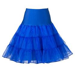 Boolavard 1950 26" Rockabilly Petticoat Petticoat Retro Vintage Petticoat Tutu Swing Rot Schwarz Weiß Blau Rosa, blau, S-M von Boolavard